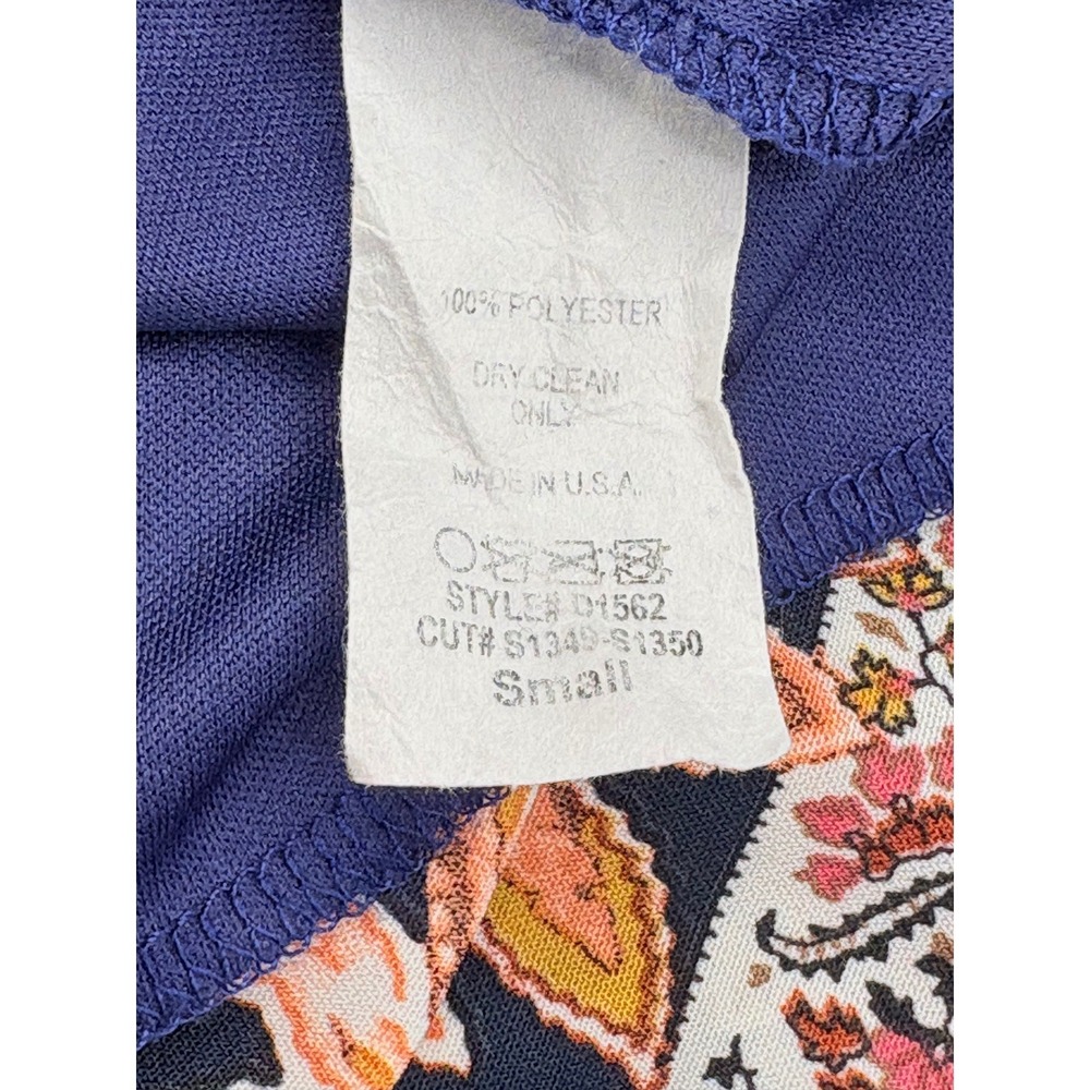 Sage the Label Paisley Open Back Bell sleeves Mini Dress Small Boho Retro Navy - Picture 8 of 8